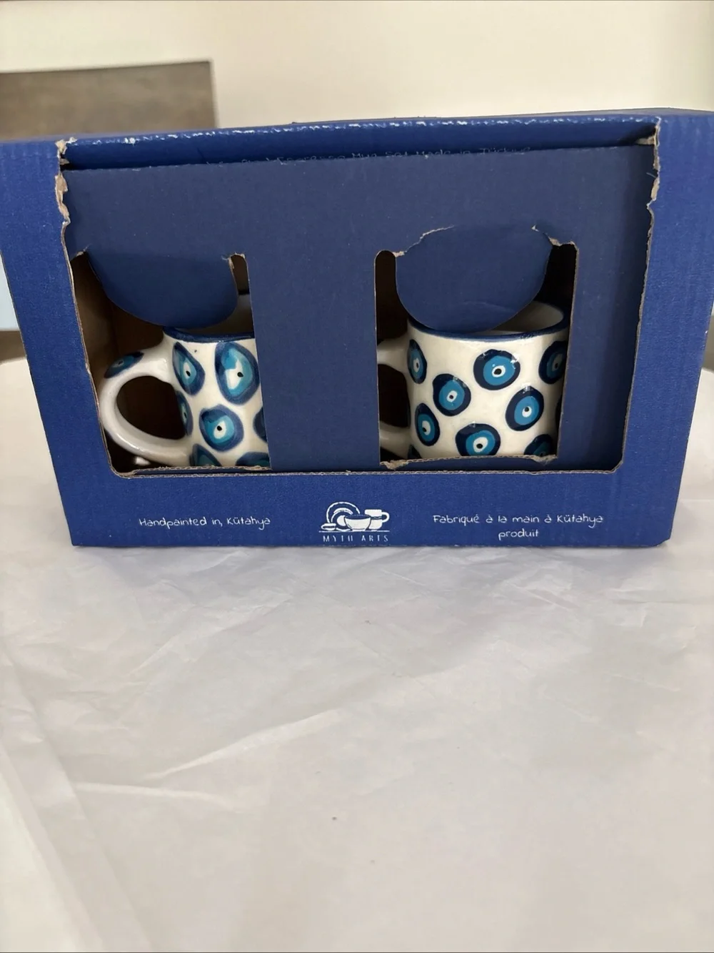 Myth Arts Turkish hand Painted Expresso Coffee cup set NIB